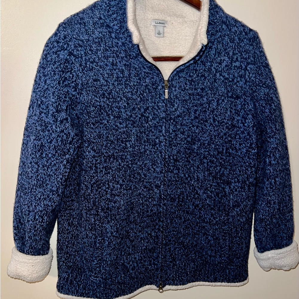 L.L. Bean Cream Fleece-Lined Jacket